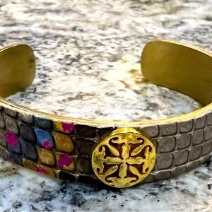 Rustic cuff snakeskin cuff